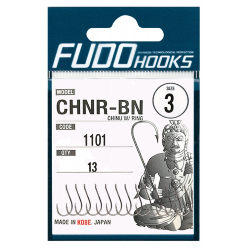 FUDO CHNR-BN Black Nickel Chinu Ringed Hooks