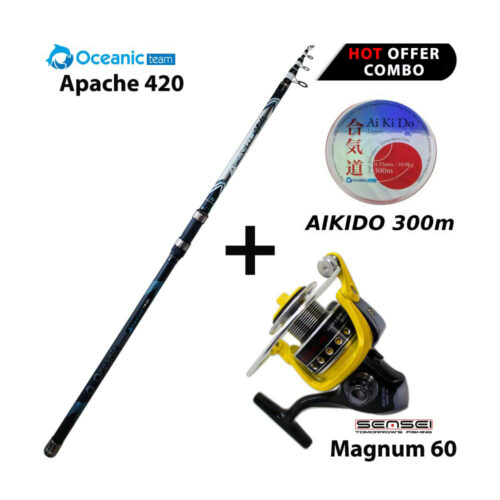 Combo Surf Casting Oceanic Apache 420 + Sensei Magnum 60 + Oceanic Aikido 300m