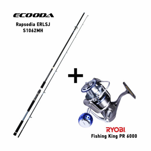 Combo Shore Jigging Ecooda Rapsodia ERLSJ S1062MH + Ryobi Fishing King PR 6000