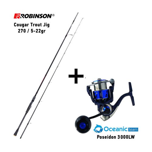 Combo Spinning Robinson Cougar Trout Jig 270 / 5-22gr + Oceanic Team Joy 2000S