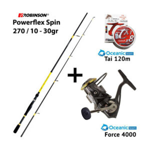 Combo Spinning Robinson Powerflex 270 10-30 + Oceanic Team Force 4000 + Nήμα Oceanic Team Tai 120m