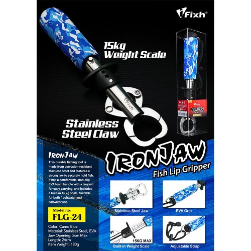 I-FIXH IRONJAW STAINLESS STEEL FISH LIP GRIPPER FLG-24