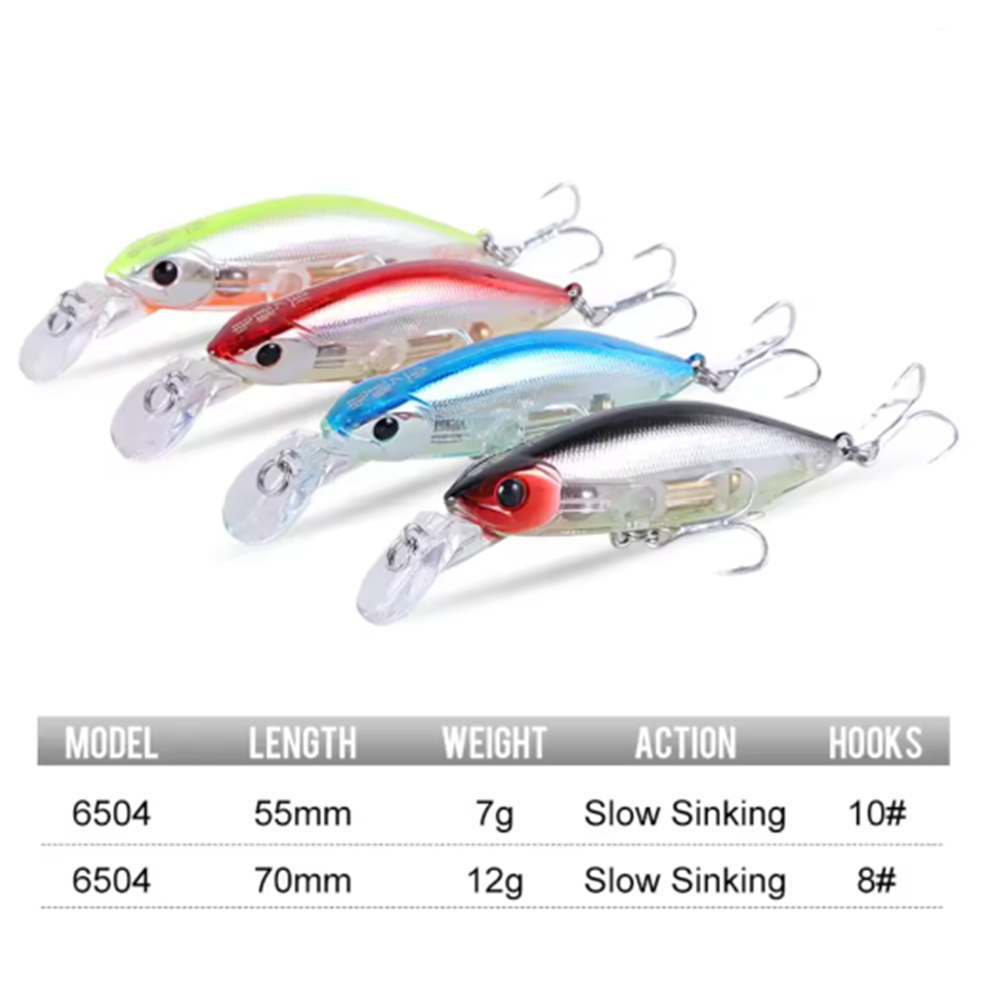 Kingdom Slow Sinking Pencil Noise Minnow 70mm 12g/ 55mm 7g 10 Kingdom Slow Sinking Pencil Noise Minnow 70mm 12g/ 55mm 7g - Image 6
