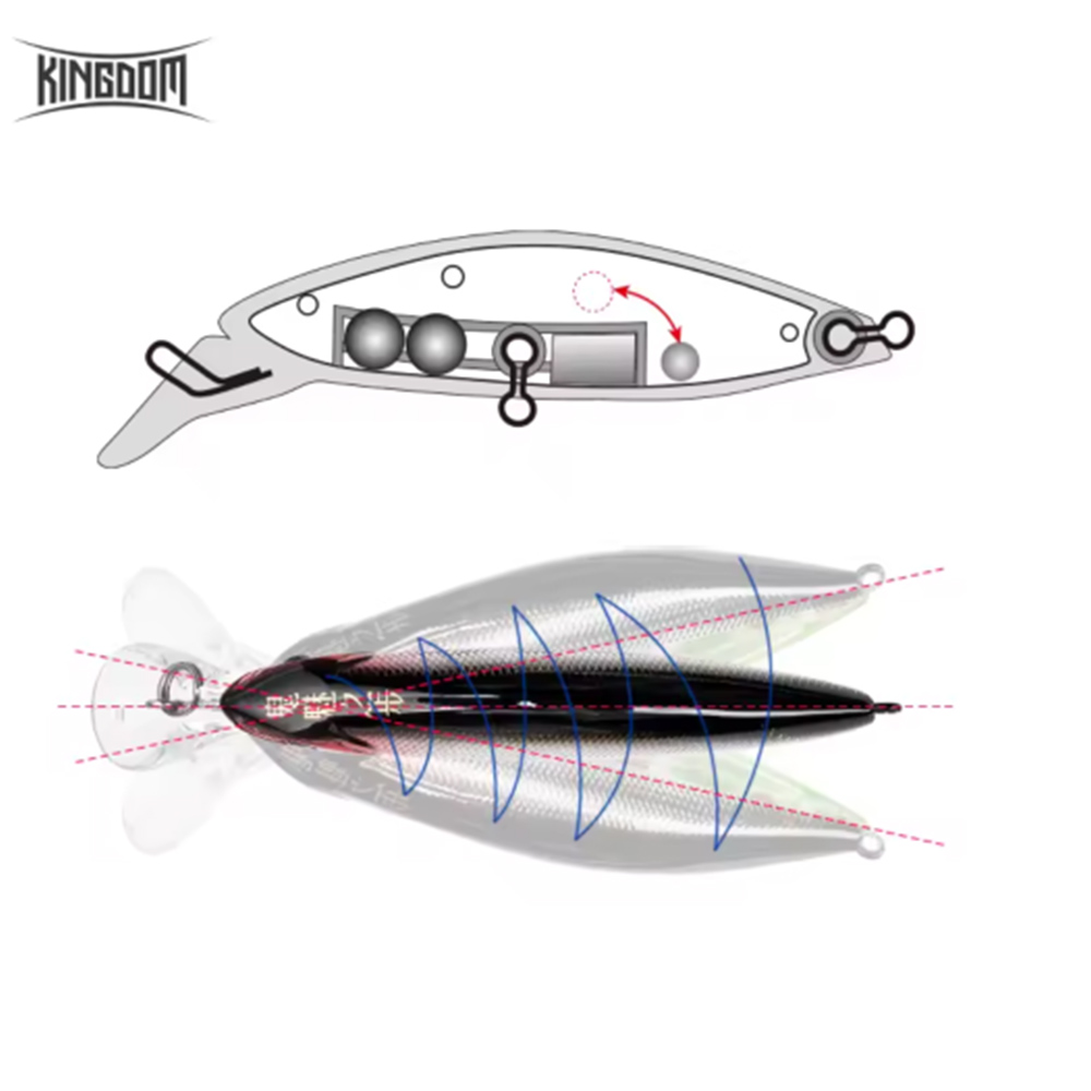 Kingdom Slow Sinking Pencil Noise Minnow 70mm 12g/ 55mm 7g 12 Kingdom Slow Sinking Pencil Noise Minnow 70mm 12g/ 55mm 7g - Image 8